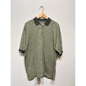 Marbas Polo Shirt Striped Green Turkey Large